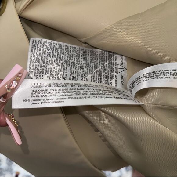 New Zara Beige Cream Oversized Faux Leather Boxy One Button Blazer - Picture 14 of 14